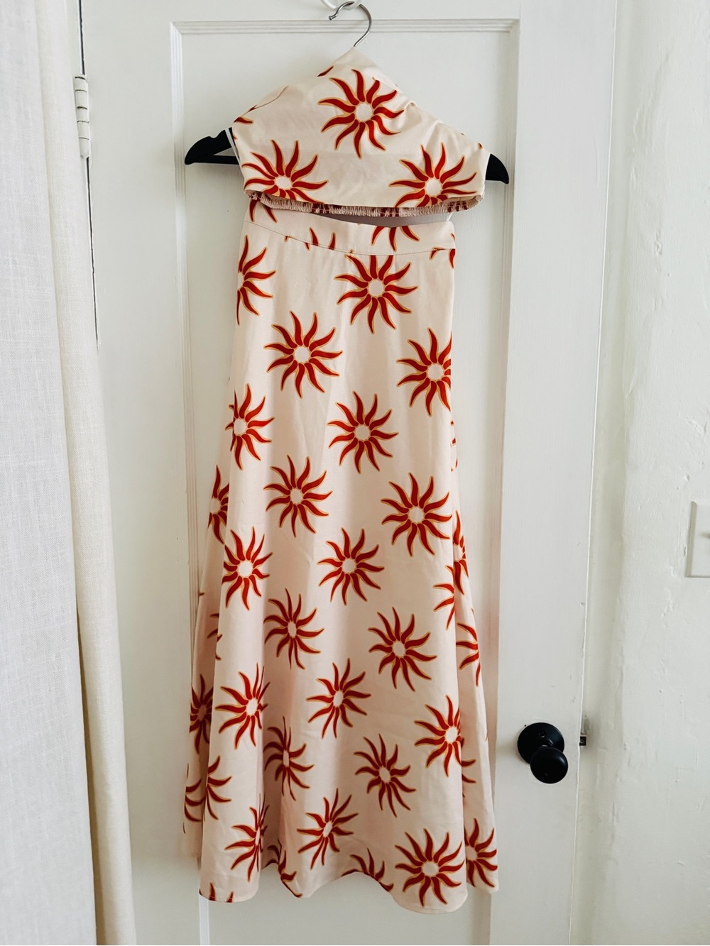 Petal and Pup matching set-Cream Maxi Skirt and Bandeau Top -Sunburst Print